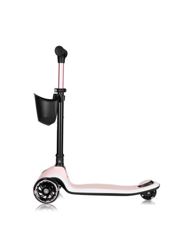 BN-LO-MEY_PINK_ROSE,Trotineta pentru copii, Lionelo, Mey, Ultrapliabila, Cu lumini si cosulet, Maner ajustabil pe inaltime, 3 an