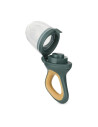 BN-581799,Dispozitiv de hranire, Petite&Mars, Pentru fructe si legume, Include capac de protectie, 6+ luni, Verde/Ocru