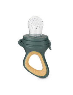BN-581799,Dispozitiv de hranire, Petite&Mars, Pentru fructe si legume, Include capac de protectie, 6+ luni, Verde/Ocru 2