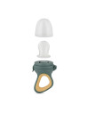 BN-581799,Dispozitiv de hranire, Petite&Mars, Pentru fructe si legume, Include capac de protectie, 6+ luni, Verde/Ocru
