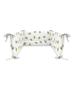 BN-6426972029544,Aparatoare pentru patut, Qmini, Din bumbac certificat Oeko Tex Standard 100, 180x30 cm, Cu panglici, Teddy Toys