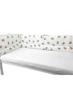 BN-6426972029544,Aparatoare pentru patut, Qmini, Din bumbac certificat Oeko Tex Standard 100, 180x30 cm, Cu panglici, Teddy Toys 2