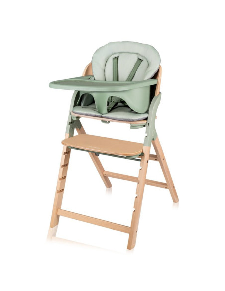 BN-LO-MEGAN_GREEN_WOOD,Scaun de masa multifunctional Megan, Lionelo, Din lemn de fag, 6 luni- adult, Reglabil pe inaltime, Husa 