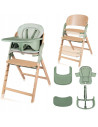 BN-LO-MEGAN_GREEN_WOOD,Scaun de masa multifunctional Megan, Lionelo, Din lemn de fag, 6 luni- adult, Reglabil pe inaltime, Husa 