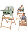 BN-LO-MEGAN_GREEN_WOOD,Scaun de masa multifunctional Megan, Lionelo, Din lemn de fag, 6 luni- adult, Reglabil pe inaltime, Husa 