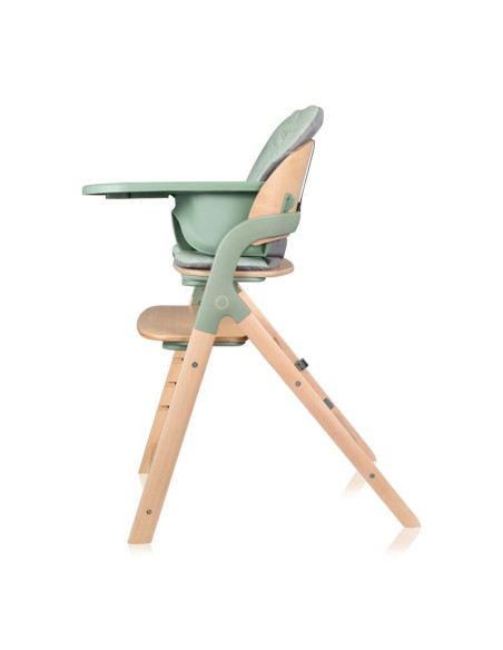 BN-LO-MEGAN_GREEN_WOOD,Scaun de masa multifunctional Megan, Lionelo, Din lemn de fag, 6 luni- adult, Reglabil pe inaltime, Husa 