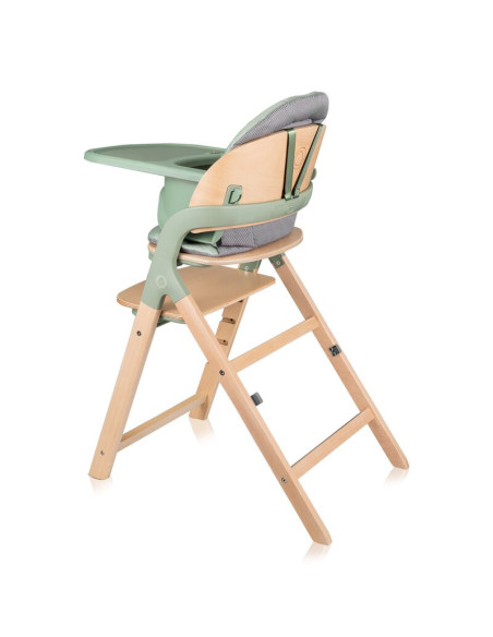 BN-LO-MEGAN_GREEN_WOOD,Scaun de masa multifunctional Megan, Lionelo, Din lemn de fag, 6 luni- adult, Reglabil pe inaltime, Husa 