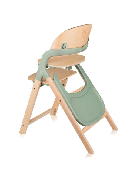 BN-LO-MEGAN_GREEN_WOOD,Scaun de masa multifunctional Megan, Lionelo, Din lemn de fag, 6 luni- adult, Reglabil pe inaltime, Husa 