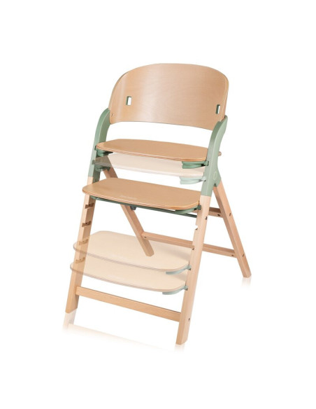 BN-LO-MEGAN_GREEN_WOOD,Scaun de masa multifunctional Megan, Lionelo, Din lemn de fag, 6 luni- adult, Reglabil pe inaltime, Husa 