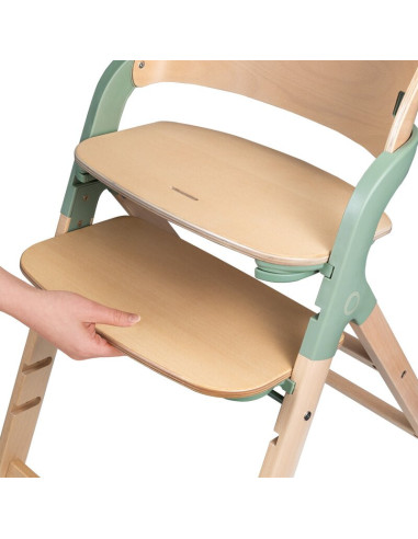 BN-LO-MEGAN_GREEN_WOOD,Scaun de masa multifunctional Megan, Lionelo, Din lemn de fag, 6 luni- adult, Reglabil pe inaltime, Husa 