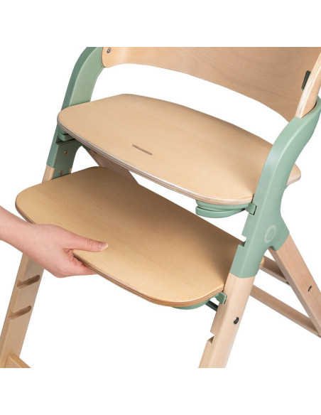 BN-LO-MEGAN_GREEN_WOOD,Scaun de masa multifunctional Megan, Lionelo, Din lemn de fag, 6 luni- adult, Reglabil pe inaltime, Husa 
