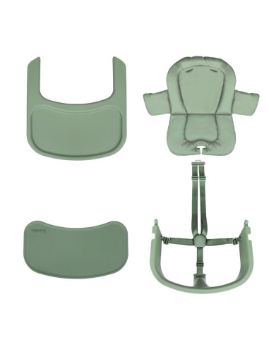BN-LO-MEGAN_GREEN_WOOD,Scaun de masa multifunctional Megan, Lionelo, Din lemn de fag, 6 luni- adult, Reglabil pe inaltime, Husa 