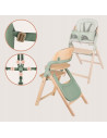 BN-LO-MEGAN_GREEN_WOOD,Scaun de masa multifunctional Megan, Lionelo, Din lemn de fag, 6 luni- adult, Reglabil pe inaltime, Husa 
