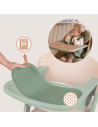 BN-LO-MEGAN_GREEN_WOOD,Scaun de masa multifunctional Megan, Lionelo, Din lemn de fag, 6 luni- adult, Reglabil pe inaltime, Husa 