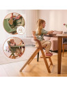 BN-LO-MEGAN_GREEN_WOOD,Scaun de masa multifunctional Megan, Lionelo, Din lemn de fag, 6 luni- adult, Reglabil pe inaltime, Husa 