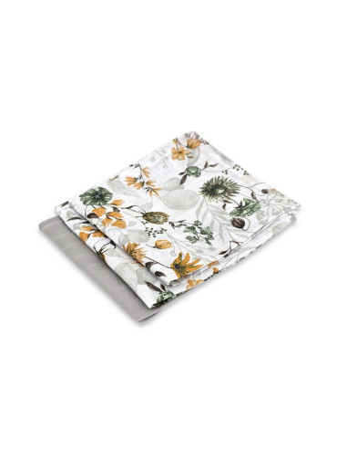 BN-6426972030649,Set 3 museline, Qmini, Multifunctionale, Din bumbac certificat Oeko Tex Standard 100, 30x30 cm, Botanica si Gre