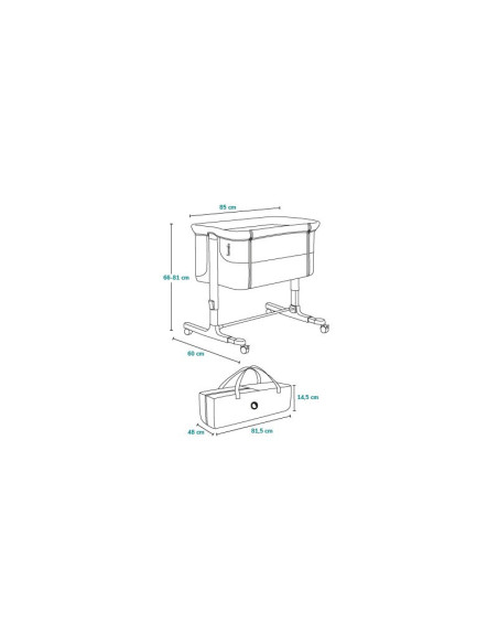 BN-LO-AURORA_BEIGE_TAUPE,Patut co-sleeper, Lionelo, Aurora, 3 in 1, Cu leganare si setare unghiulara, Saltea cu densitate T25 si
