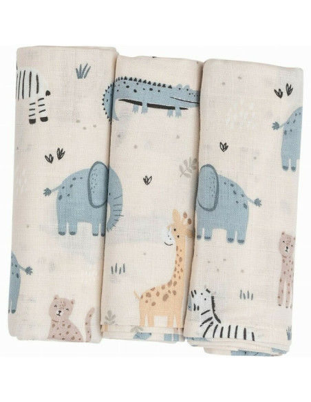 BN-87806,Set 3 scutece terta, Bubaba, Din bumbac, 80x80 cm, Beige Safari