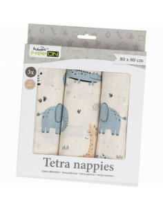BN-87806,Set 3 scutece terta, Bubaba, Din bumbac, 80x80 cm, Beige Safari 2