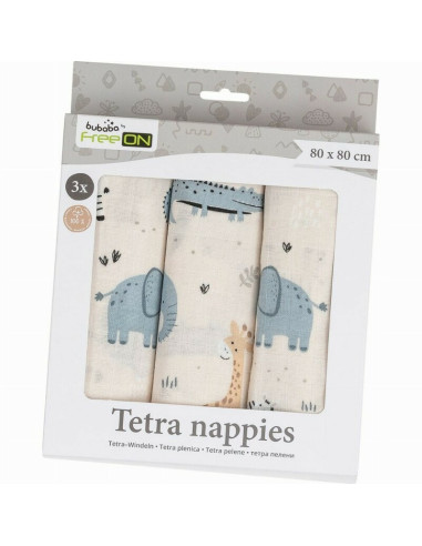 BN-87806,Set 3 scutece terta, Bubaba, Din bumbac, 80x80 cm, Beige Safari