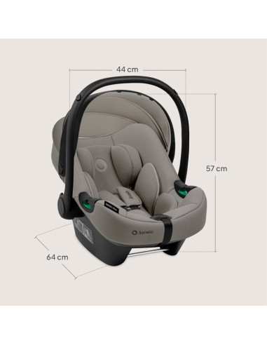 BN-LO-ASTRID_I-SIZE_BEIGE_TAUPE,Scoica auto, Lionelo, i-Size Astrid, 0-13 Kg, 40-87 cm, Cu maner si capotina reglabile, Cu prote
