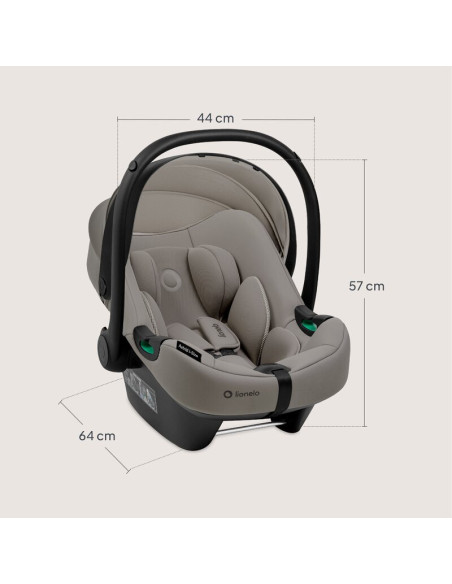 BN-LO-ASTRID_I-SIZE_BEIGE_TAUPE,Scoica auto, Lionelo, i-Size Astrid, 0-13 Kg, 40-87 cm, Cu maner si capotina reglabile, Cu prote