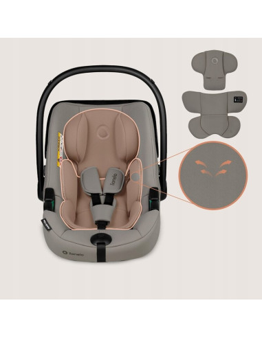 BN-LO-ASTRID_I-SIZE_BEIGE_TAUPE,Scoica auto, Lionelo, i-Size Astrid, 0-13 Kg, 40-87 cm, Cu maner si capotina reglabile, Cu prote