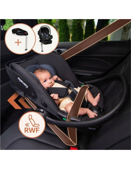 BN-LO-ASTRID_I-SIZE_BEIGE_TAUPE,Scoica auto, Lionelo, i-Size Astrid, 0-13 Kg, 40-87 cm, Cu maner si capotina reglabile, Cu prote