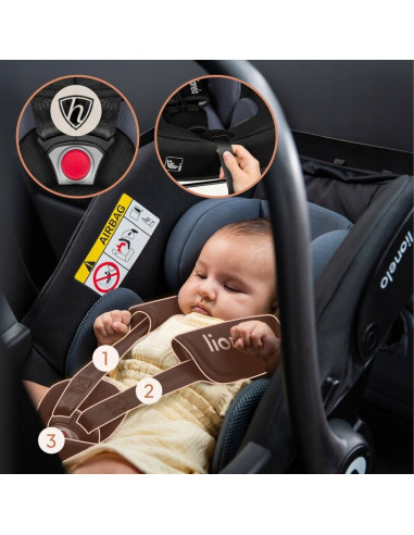 BN-LO-ASTRID_I-SIZE_BEIGE_TAUPE,Scoica auto, Lionelo, i-Size Astrid, 0-13 Kg, 40-87 cm, Cu maner si capotina reglabile, Cu prote