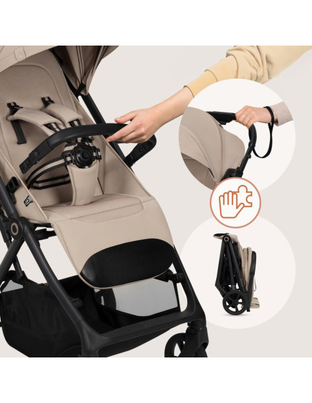 BN-LO-TANSI_BEIGE_SAND,Carucior sport, Lionelo, Tansi, Pliere automata, Ultracompact, Manevrare cu o mana, Roti cu tehnologie Gr