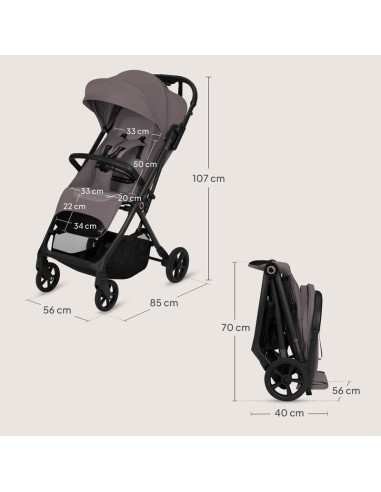 BN-LO-TANSI_BEIGE_TAUPE,Carucior sport, Lionelo, Tansi, Pliere automata, Ultracompact, Manevrare cu o mana, Roti cu tehnologie G