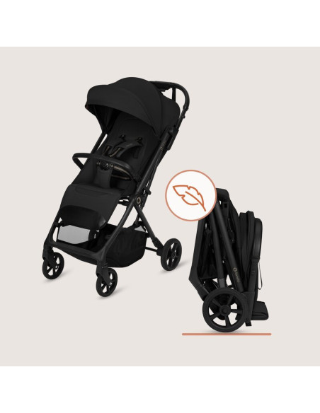 BN-LO-TANSI_BLACK_ONYX,Carucior sport, Lionelo, Tansi, Pliere automata, Ultracompact, Manevrare cu o mana, Roti cu tehnologie Gr