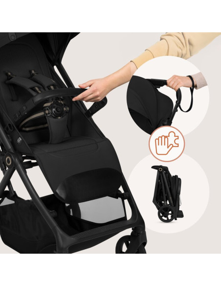 BN-LO-TANSI_BLACK_ONYX,Carucior sport, Lionelo, Tansi, Pliere automata, Ultracompact, Manevrare cu o mana, Roti cu tehnologie Gr