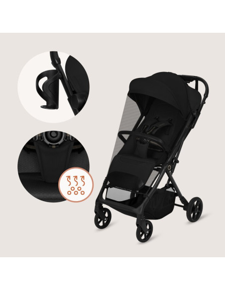 BN-LO-TANSI_BLACK_ONYX,Carucior sport, Lionelo, Tansi, Pliere automata, Ultracompact, Manevrare cu o mana, Roti cu tehnologie Gr