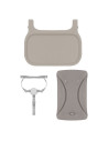 BN-LO-BENY_BEIGE_SAND,Scaun de masa, Lionelo, Beny, Suport de picioare si tavita ajustabile in 2 pozitii, Insertie moale, Centur