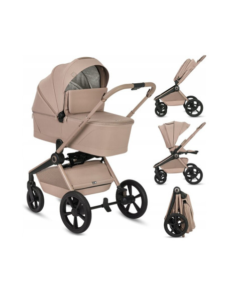 BN-LO-FREYA_2IN1_BEIGE_SAND,Carucior 2 in 1, Lionelo, Freya, Landou si salteluta ventilate, Pliabil, Reglare spatar-3 pozitii, S