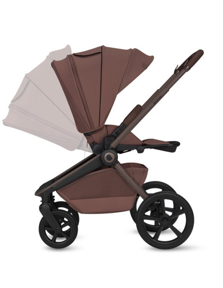 BN-LO-FREYA_2IN1_BROWN_CHOCOLATE,Carucior 2 in 1, Lionelo, Freya, Landou si salteluta ventilate, Pliabil, Reglare spatar-3 pozit