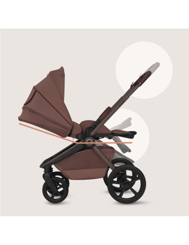 BN-LO-FREYA_2IN1_BROWN_CHOCOLATE,Carucior 2 in 1, Lionelo, Freya, Landou si salteluta ventilate, Pliabil, Reglare spatar-3 pozit