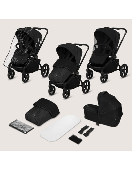BN-LO-FREYA_2IN1_BLACK_ONYX,Carucior 2 in 1, Lionelo, Freya, Landou si salteluta ventilate, Pliabil, Reglare spatar-3 pozitii, S