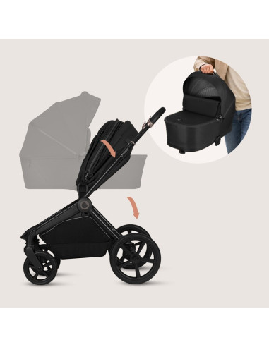 BN-LO-FREYA_2IN1_BLACK_ONYX,Carucior 2 in 1, Lionelo, Freya, Landou si salteluta ventilate, Pliabil, Reglare spatar-3 pozitii, S