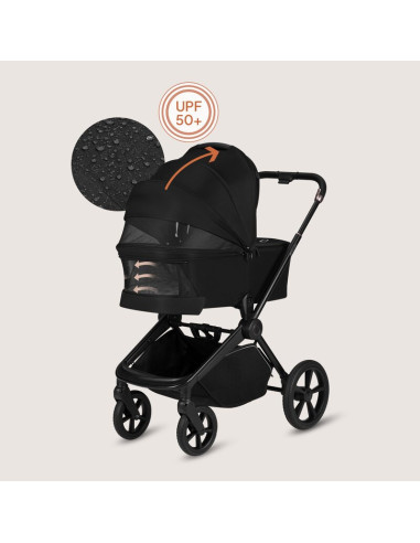BN-LO-FREYA_2IN1_BLACK_ONYX,Carucior 2 in 1, Lionelo, Freya, Landou si salteluta ventilate, Pliabil, Reglare spatar-3 pozitii, S