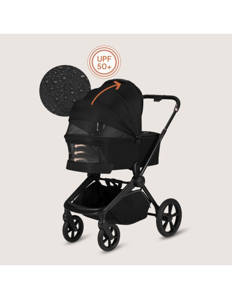 BN-LO-FREYA_2IN1_BLACK_ONYX,Carucior 2 in 1, Lionelo, Freya, Landou si salteluta ventilate, Pliabil, Reglare spatar-3 pozitii, S