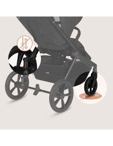 BN-LO-FREYA_2IN1_BLACK_ONYX,Carucior 2 in 1, Lionelo, Freya, Landou si salteluta ventilate, Pliabil, Reglare spatar-3 pozitii, S