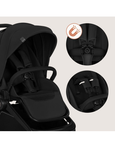 BN-LO-FREYA_2IN1_BLACK_ONYX,Carucior 2 in 1, Lionelo, Freya, Landou si salteluta ventilate, Pliabil, Reglare spatar-3 pozitii, S