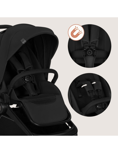 BN-LO-FREYA_2IN1_BLACK_ONYX,Carucior 2 in 1, Lionelo, Freya, Landou si salteluta ventilate, Pliabil, Reglare spatar-3 pozitii, S