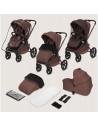 BN-LO-FREYA_3IN1_BROWN_CHOCOLATE,Carucior 3 in 1, Lionelo, Freya, Cu scoica ADAC, Landou si salteluta ventilate, Pliabil, Reglar