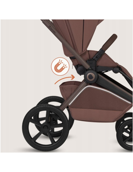 BN-LO-FREYA_3IN1_BROWN_CHOCOLATE,Carucior 3 in 1, Lionelo, Freya, Cu scoica ADAC, Landou si salteluta ventilate, Pliabil, Reglar