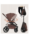 BN-LO-FREYA_3IN1_BROWN_CHOCOLATE,Carucior 3 in 1, Lionelo, Freya, Cu scoica ADAC, Landou si salteluta ventilate, Pliabil, Reglar