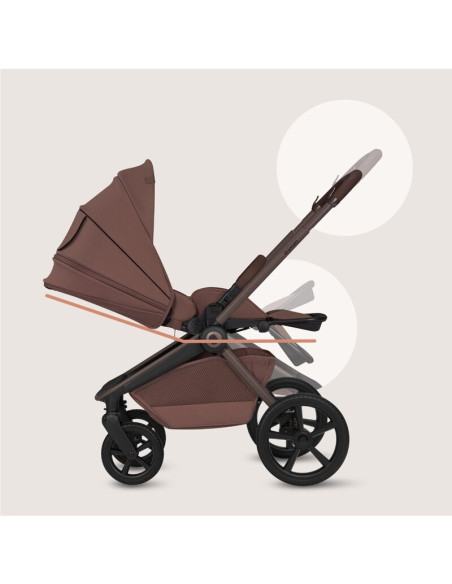 BN-LO-FREYA_3IN1_BROWN_CHOCOLATE,Carucior 3 in 1, Lionelo, Freya, Cu scoica ADAC, Landou si salteluta ventilate, Pliabil, Reglar