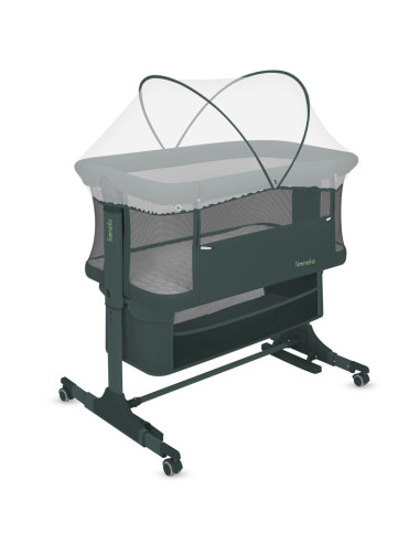 BN-LO-JODIE_GREEN_GRAPHITE,Patut co-sleeper, Lionelo, Jodie, Multifunctional, Reglabil in 6 pozitii pe inaltime, Saltea cu densi
